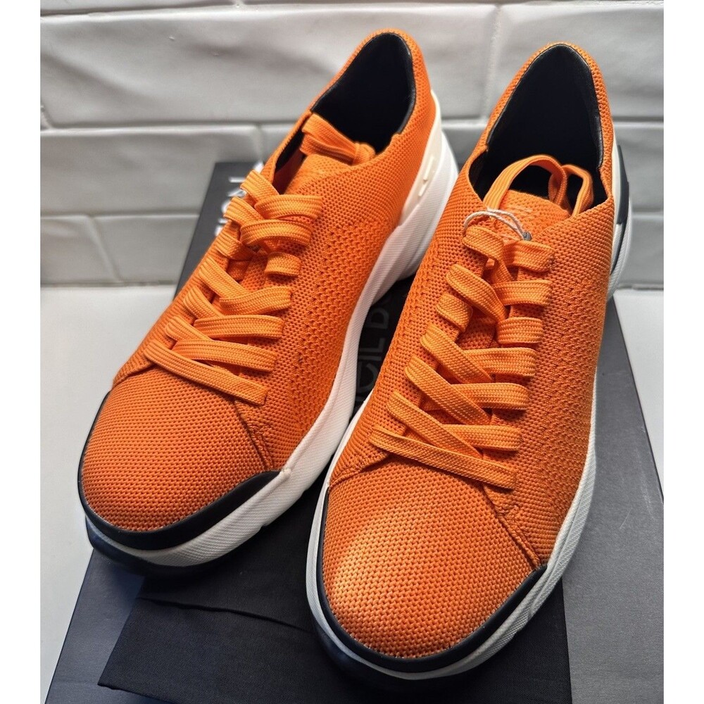 NEW Neil Barrett Mens Lace-Up Bolt Sneakers Orange Size EU 39 US 6.5 NIB